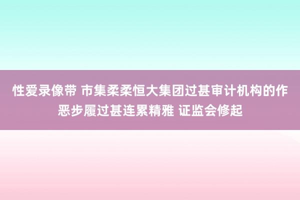 性爱录像带 市集柔柔恒大集团过甚审计机构的作恶步履过甚连累精雅 证监会修起