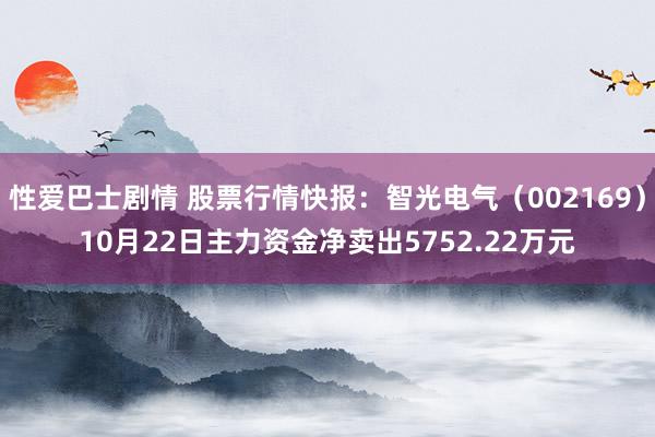 性爱巴士剧情 股票行情快报：智光电气（002169）10月22日主力资金净卖出5752.22万元