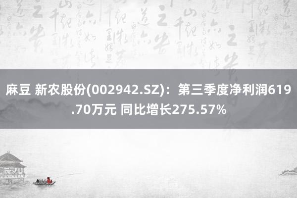 麻豆 新农股份(002942.SZ)：第三季度净利润619.70万元 同比增长275.57%