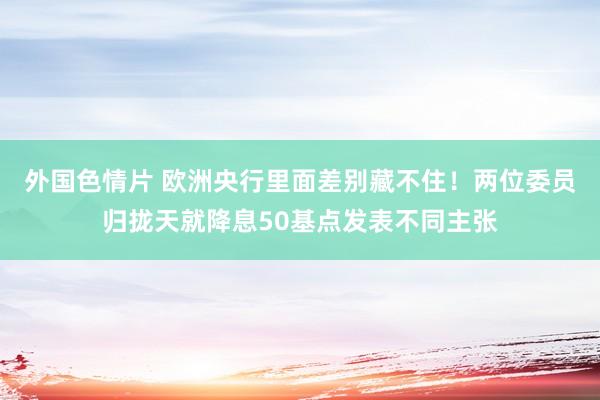 外国色情片 欧洲央行里面差别藏不住！两位委员归拢天就降息50基点发表不同主张