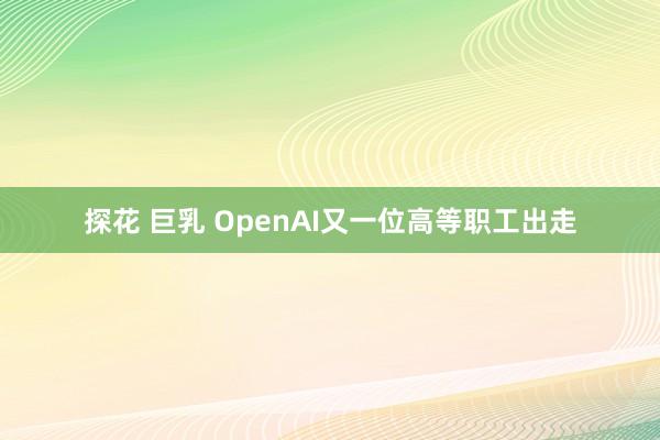 探花 巨乳 OpenAI又一位高等职工出走