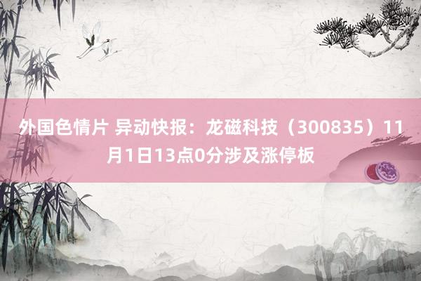 外国色情片 异动快报：龙磁科技（300835）11月1日13点0分涉及涨停板