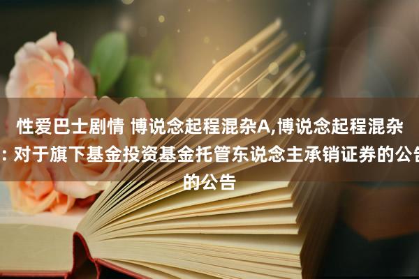 性爱巴士剧情 博说念起程混杂A,博说念起程混杂C: 对于旗下基金投资基金托管东说念主承销证券的公告