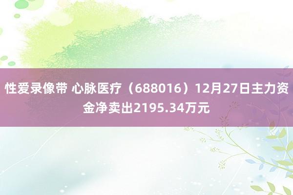 性爱录像带 心脉医疗（688016）12月27日主力资金净卖出2195.34万元