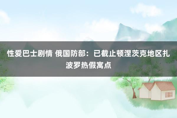 性爱巴士剧情 俄国防部：已截止顿涅茨克地区扎波罗热假寓点